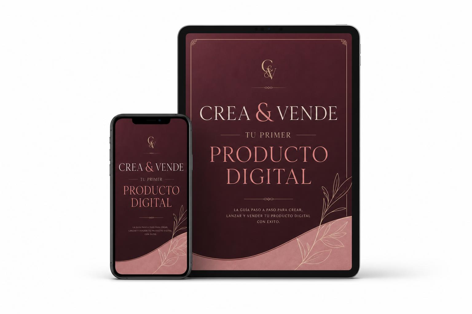 Mockup del ebook Crea y Vende Tu Primer Producto Digital